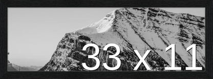 Frame It Easy 33 x 11 Black Grain Wood Frame (Derby)
