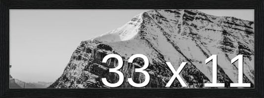 Frame It Easy 33 x 11 Black Grain Wood Frame (Derby)