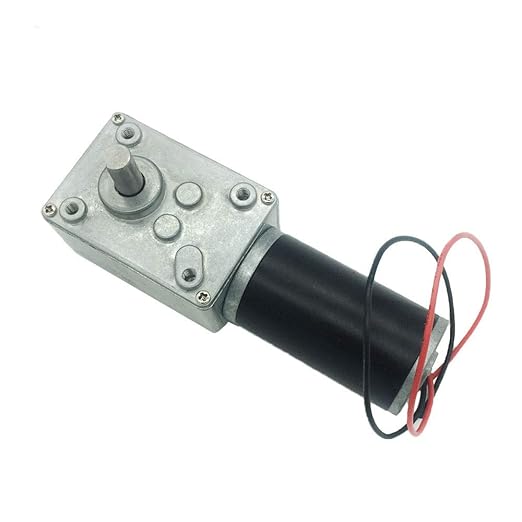 BRINGSMART 12V 27rpm DC Worm Gear Motor 50kg.cm Self-Locking Engine Reversed Mini Turbine Geared Motor for DIY Robot Rotating Table Door Lock Curtain Machine (12V 27rpm)