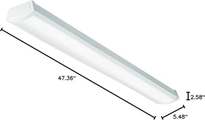 Lithonia Lighting 4 Foot LED Light Fixture, Low-Profile LED Wraparound Flush Mount Ceiling Light, 4000K Cool White, 120V, 48-Inch (FMLWL 48 840)