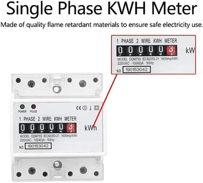Watris Veiyi DDM75S 10-40A Single Phase KWH Meter, 4P Din Rail Energy Meter, Electric Meter, Electronic Din Rail KWh Meter, LED Electricity Power Consumption Wattmeter Energy Meter