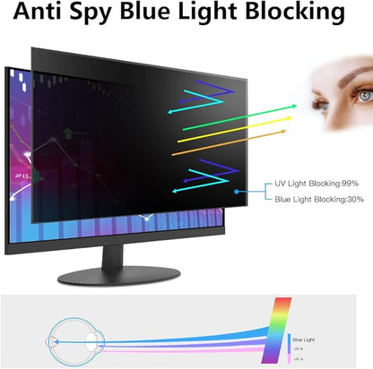 FILMEXT [2-Pack 23.8 in. Computer Privacy Screen Filter and Shield, Anti-Spy Blue Light Filter for 16:9 All-in-One/Frameless Monitors]