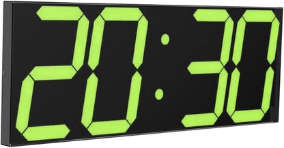 CHKOSDA LED Large Digital Wall Clock, Oversize Digital Clock with 6” Numbers, Remote Control Count up/Countdown Timer Clock, Auto Dimmer, Big Calendar and Thermometer（Yellow