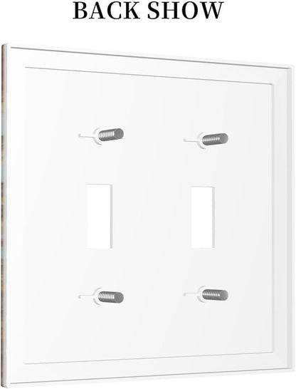 Bvtewkhz Dogs Funny Puppy Pets Vintage 2 Gang Double Toggle Decorative Outlet Covers Light Switch Plate Electrical Receptacle Switchplate For Bathroom Kitchen Bedroom