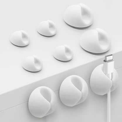 SmiLife Phone Charger Cord Holder, Mini Cable Clips Wire Organizer, Cable Management for Desk, Office and Nightstands, 9 PCS
