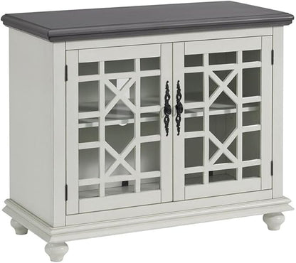 Martin Svensson Home Elegant Small Spaces TV Stand Blue with Coffee Walnut Top