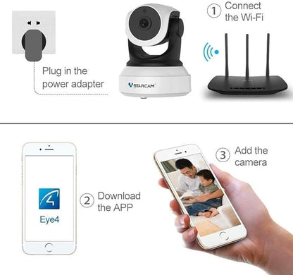 VSTARCAM Cameras for Home Security Indoor, 2K with 360° Rotation, Human/Motion Detection with Auto Tracking, 2-Way Audio & DIY Voice, 2.4GHz WiFi Wireless, Cloud & SD Card Storage(up to 256GB)