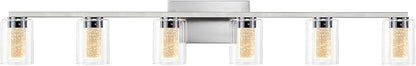 SADENICEL 6 Light Brushed Nickel Bathroom Light Fixtures, LED Vanity Lights Crystal White/Neutral/Warm Bathroom Lights Over Mirror for Bathroom, Bedroom,Living Room (6 Light)
