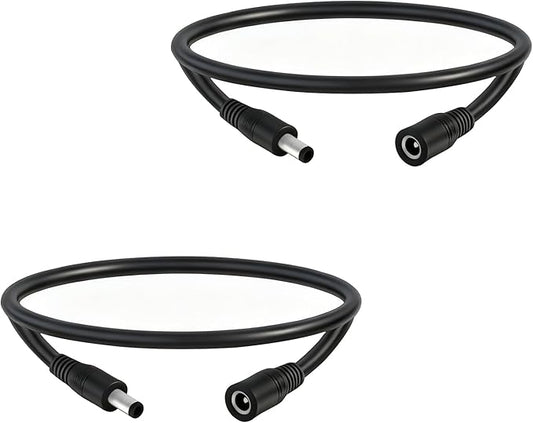 5.5mm x 2.1mm 1.6FT DC Power Extension Cable Male to Female 12V/24V 14AWG DC Connection Cable for CCTV Surveillance Camera Amplifiers LED Strip Lights Solar Panels Energy Storage Power Supply 2 pcs