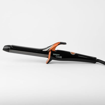 TAIFF Curves Professional Black Titanium Curling Iron – High-Performance Hair Curler & Rizadora para Cabello with Dual Voltage | Fixed Temperature 410°F | 1”