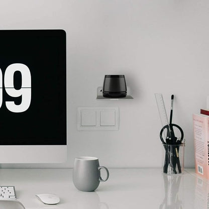TXEsign Floating Speaker Shelf - Small Wall Mount for Speakers, Webcams, Displays - Acrylic Shelf in Silky White & Transparent