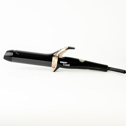 TAIFF Curves Professional Black Titanium Curling Iron – High-Performance Hair Curler & Rizadora para Cabello with Dual Voltage | Fixed Temperature 410°F | 1 1/2”