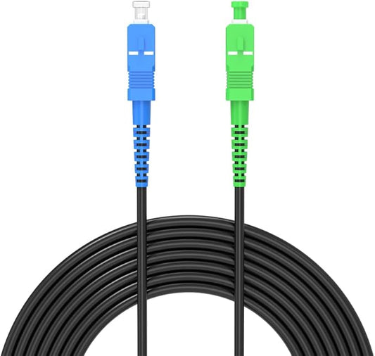 Jeirdus 50M SC/PC to SC/APC Outdoor Armored Simplex 9/125 SM Fiber Optic Cable Jumper Optical Patch Cord Singlemode 50Meters 160ft SC-SC