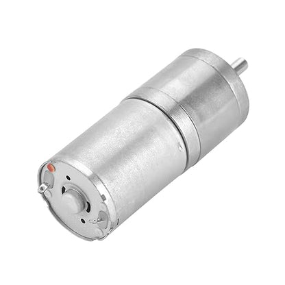 25mm DC 12V 25GA 370 Low Speed Metal Gear Motor for Electronic Locks Robots Electric Curtains Doors Mixers Monitoring Equipment Pet Feeders High