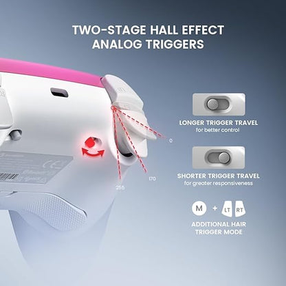 GameSir Super Nova Wireless Gaming Controller for PC/Switch/Switch 2/iOS/Android, 1000Hz Polling Rate, Hall Effect Stick & Trigger, Rubberized Grips, RGB Lighting, 1000mAh - Pink