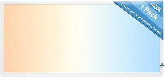 2X4 LED Flat Panel Light with Emergency Battery Backup, 50W 3000K/4000K/5000K, 0-10V Dimmable, 6500 Lumens, LED Drop Ceiling Lights, 100-277V, DLC UL Listed, Ultra Thin Back-Lit(1 Pack)
