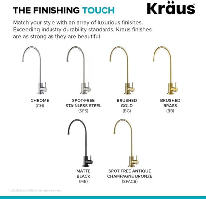 KRAUS Purita 100% Lead-Free Kitchen Water Filter Faucet in Matte Black, FF-100MB