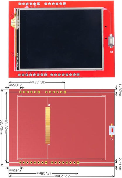 DIYmalls 2.4" inch TFT LCD Display Module ILI - 9341 Resistive Touchscreen 5V/3.3V 8-bit Parallel Interface w/SD Card Slot for Arduino Mega-2560