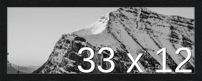 Frame It Easy 33 x 12 Black Grain Wood Frame (Derby)