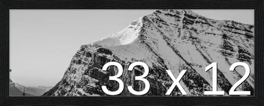 Frame It Easy 33 x 12 Black Grain Wood Frame (Derby)
