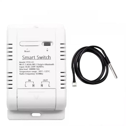 MHCOZY WiFi Temperature Controller Sensor Module, Tuya app Wireless Remote 16A Smart Switch with Energy Consumption Monitoring,Compatible with Alexa Google