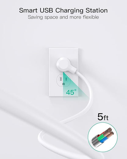 2 Pack Power Strip Surge Protector, 15FT Long Extension Cord, Surge Protector with 6 Outlets and 4 USB Charging Ports(2 USB C), Flat Plug Overload Protection, Wall Mount for Home Office Dorm College