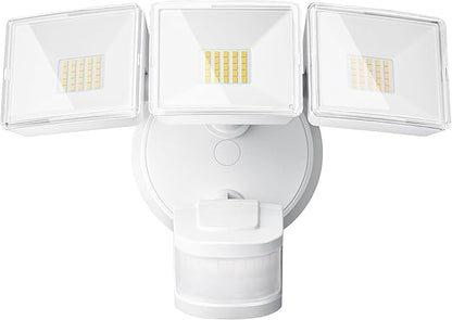 OREiN 4500LM/30W Flood Lights Outdoor, 240°/40FT Motion Sensor Outdoor Lights, Dusk to Dawn/Auto/Test Mode, IP65 Waterproof LED Security Light for Yard Garden, White (Hardwired)