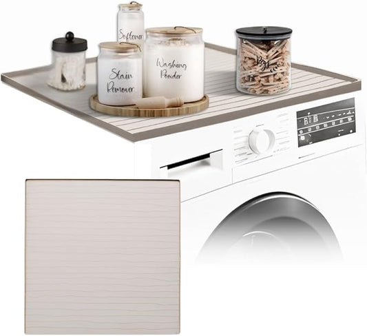 1 PC Washer and Dryer Top Cover Protectors 25" x 25", Laundry Machine Dust Guards (Sand (Beige))