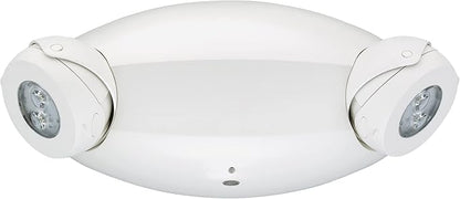 Lithonia Lighting Quantum Emergency Light, Contemporary Commercial LED Emergency Lights with 2 Aimable Lamp Heads, Ceiling or Wall Mount, White Thermoplastic, 120/277V Dual Voltage (ELM4L)