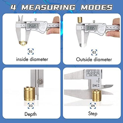 Simhevn Electronic Digital Caliper, inch/Millimeter/Fraction Conversion,LCD Screen displays 0-6" Caliper Measuring Tool, Automatic Shutdown, Suitable for DIY/Jewelry Measurement