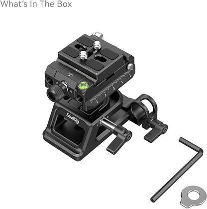 SmallRig Mount Plate for Arca-Swiss Quick Release Clamp and Bottom Plate for Manfrotto Type with Height-Adjustable 15mm Rod Clamp Mount - 4233