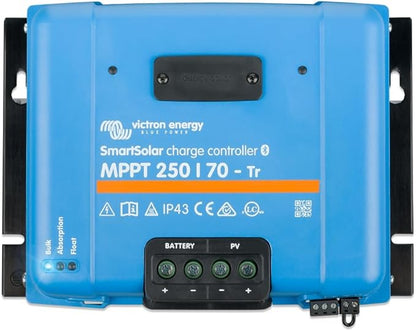 Victron Energy SmartSolar MPPT Tr Solar Charge Controller (Bluetooth) - Charge Controllers for Solar Panels - 250V, 70 amp, 12/24/36/48-Volt