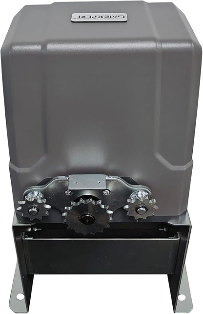 GATEXPERT Fast Automatic Sliding Gate Opener Kit Driveway Security Gate Operator Kit with Infrared Photocell Sensor for Sliding Gates up to 1800 pounds or 39feet GT1800DC-GREY-NEW