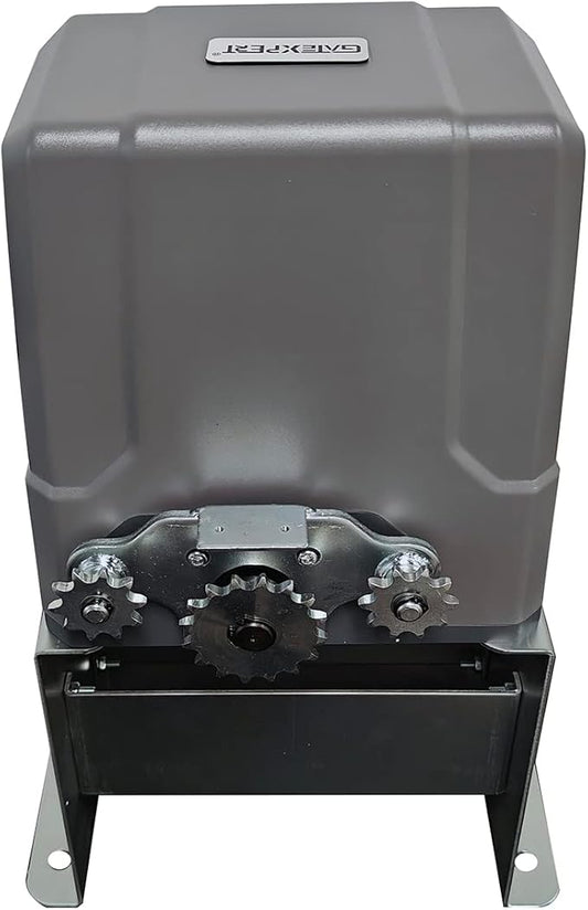 GATEXPERT Fast Automatic Sliding Gate Opener Kit Driveway Security Gate Operator Kit with Infrared Photocell Sensor for Sliding Gates up to 1800 pounds or 39feet GT1800DC-GREY-NEW