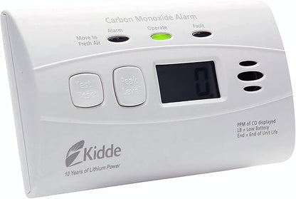 Kidde Carbon Monoxide Detector with 10-Year Battery, Digital Display, 3 LEDs, Replacement Indicator, Peak Level Memory, 2 Pack