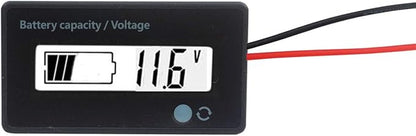 12V 24V 36V 48V Battery Meter, Voltage Indicator, Lead-Acid & Lithium Ion Battery Monitor, for Motorcycle Car Truck Vehicle Marine Boat Golf Cart Club Car - White