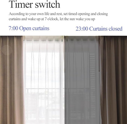 Smart Automatic Curtain Opener - Remote Control with App/Timer/Voice,Upgraded High-Performance Motor, Automatic Light Sensor, Add Gateways, For Google Alexa,No Remote (for Roman rod/T/U track 3in1)