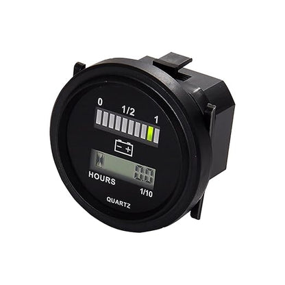 HonorMeet 12V/24V 36V 48V/72V Golf Cart Battery Meter,Lead Acid Battery Level Indicator,Charging Reminder,Resettable Hour Meter for Golf Cart Club Car Forklift Go-Kart Motorhome Electric Car Go-Kart.