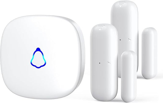 METAK Door Chime, Wireless Door Open Contact Sensor Alarm with 500 FT Range, 58 Chimes and 5 Volume Levels for Business/Store/Home/Office When Entering, 2 Transmitters + 1 Plug-in Receiver