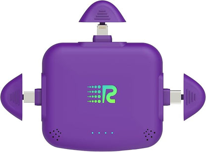 Rush Charge Universal COMET Portable Power Bank – 3200mah, 2.1A High-Speed Fast Charging - Apple Lightning, Type C, Micro-USB Charges 3 Devices at a Time Pre-Charged Compatible with iPhone 17 16 15 14