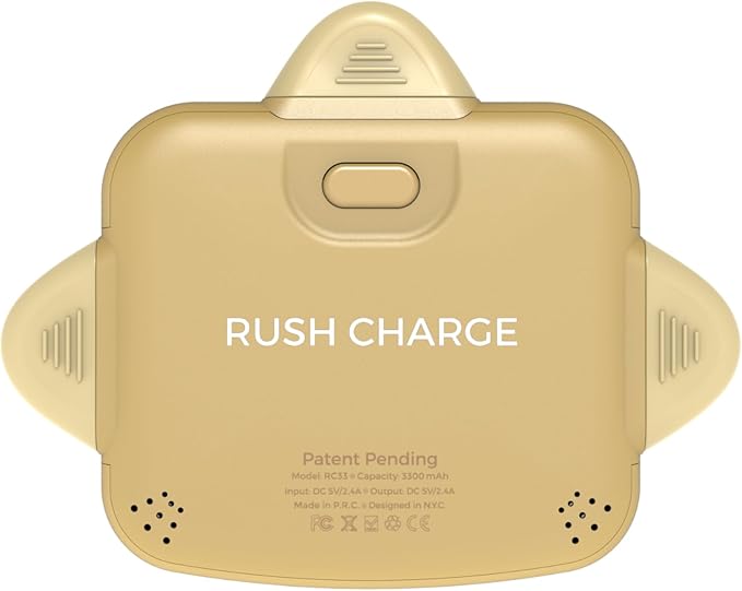 Universe 3 in 1 Portable Charger – 3300mah, 2.4A High-Speed Fast Charging Compatible with iPhone and Android Lightning, Type C, Micro-USB Charges 3 Devices at a Time Pre-Charged RC33 Gold