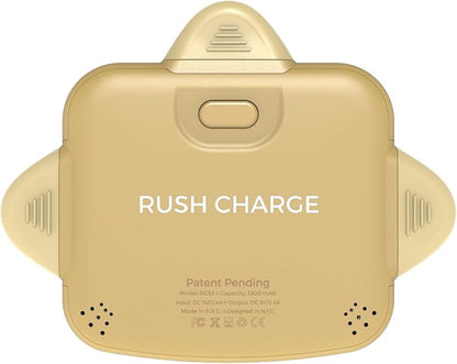 Universe 3 in 1 Portable Charger – 3300mah, 2.4A High-Speed Fast Charging Compatible with iPhone and Android Lightning, Type C, Micro-USB Charges 3 Devices at a Time Pre-Charged RC33 Gold