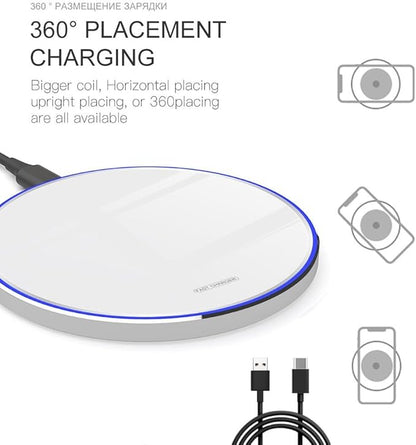 Fast Wireless Charger,20W Max Wireless Charging Pad Compatible with iPhone 16/16 Pro/16 Pro Max/16 Plus/15/14/13/12/11/X,AirPods;FDGAO Induction Charge Mat for Samsung Galaxy S25/S24/S23/S20