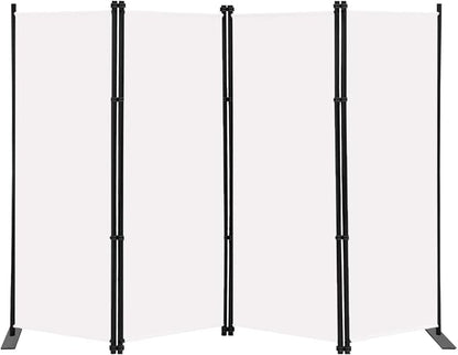 MAYOLIAH 4 Panel Room Divider Screen 6Ft Tall Foldable Privacy Dividers Indoor Wall Partition Room Separator White