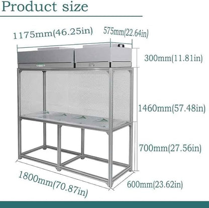 BEILOCKERY 110V Vertical Laminar Dust Free Workshop with HEPA Filter, 70.86"×23.62" Aluminum Air Flow Clean Bench, for Phone Repair Workshop, Laboratory Use