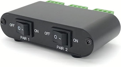 TENEALAY 2-Way Audio Stereo Speaker selector Switcher Box, Combiner Multi Zone A B Speaker Switch Distribution Controller Box - P21