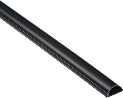 D-Line Half Round Cord Hider, Patented Cable Cover, Hide TV Wall Mount Wires, Raceway for Cords, Decorative Wire Covers, Paintable, Adhesive Cable Concealer, 1x 0.78in W x 0.39in H x 39in L, Black