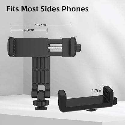 Flexible Phone Tripod Mount Adapter, Universal Smartphone Mount Adapter, Camera Cold/Hot Shoe Phone Tripod Holder for iPhone 17/16/15/14, Samsung Pixel Canon Nikon DSLR and More Cameras