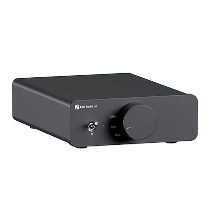 Fosi Audio Q6 Mini Desktop DAC, USB C Digital to Analog Audio Converter for Home Stereo Amplifier and Headphone Amp, Optical/Coaxial Input, RCA Output/Sub-Out, High-Resolution 32bit/768kHz DSD512