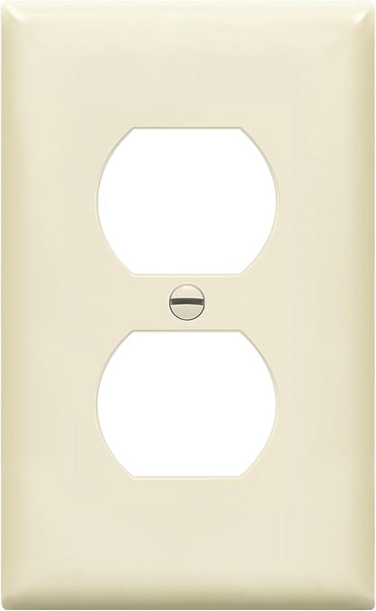 Enerlites 8821-LA Duplex Receptacle Outlet Wall Plate, Standard Size 1-Gang , Polycarbonate Thermoplastic, Light Almond